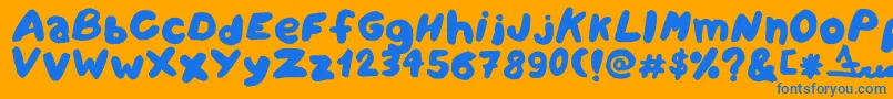 Amareleta Font – Blue Fonts on Orange Background