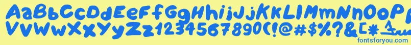 Amareleta Font – Blue Fonts on Yellow Background