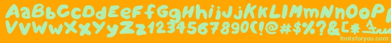 Amareleta Font – Green Fonts on Orange Background