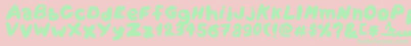 Amareleta-fontti – vihreät fontit vaaleanpunaisella taustalla