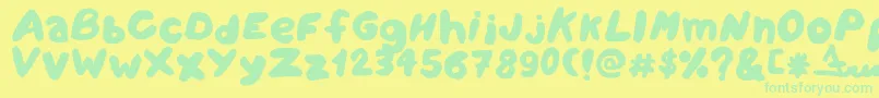 Amareleta-fontti – vihreät fontit keltaisella taustalla