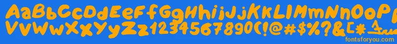 Amareleta Font – Orange Fonts on Blue Background