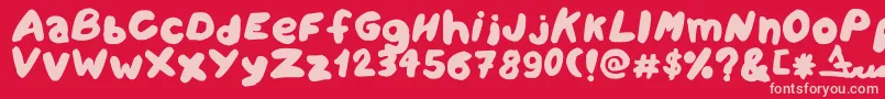 Amareleta Font – Pink Fonts on Red Background