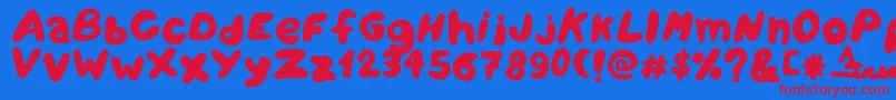 Amareleta Font – Red Fonts on Blue Background