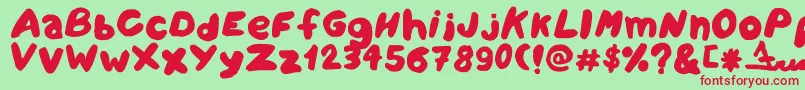 Amareleta Font – Red Fonts on Green Background