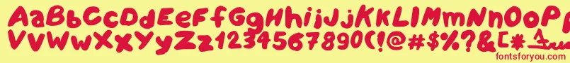 Amareleta Font – Red Fonts on Yellow Background