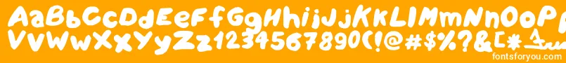Amareleta-Schriftart – Weiße Schriften auf orangefarbenem Hintergrund