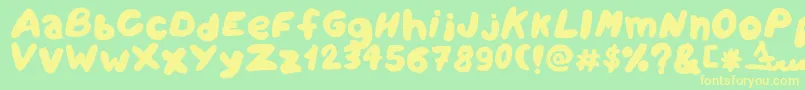 Amareleta Font – Yellow Fonts on Green Background