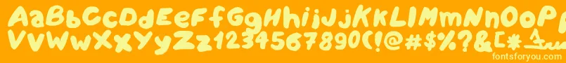 Amareleta-Schriftart – Gelbe Schriften auf orangefarbenem Hintergrund