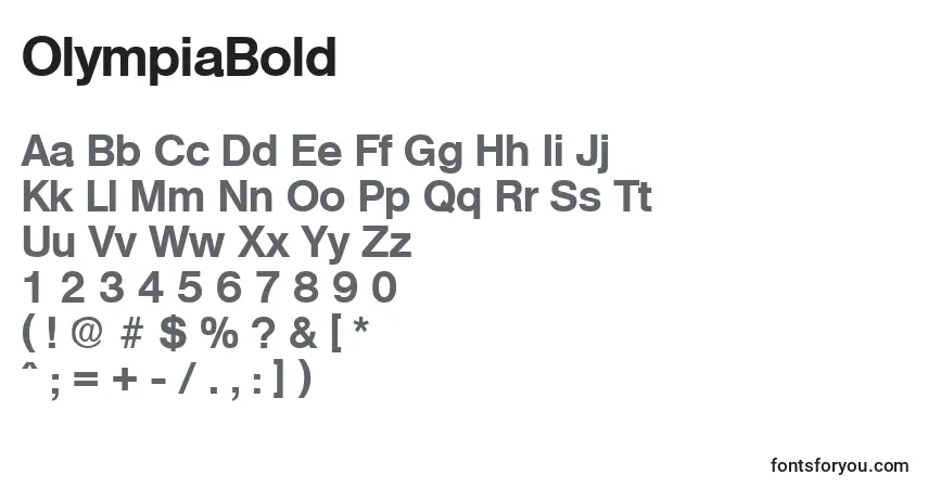 Шрифт OlympiaBold – алфавит, цифры, специальные символы