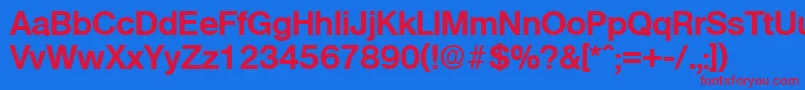 OlympiaBold-fontti – punaiset fontit sinisellä taustalla