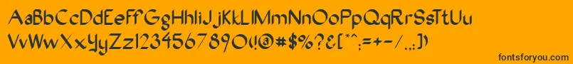 Oakwood-fontti – mustat fontit oranssilla taustalla