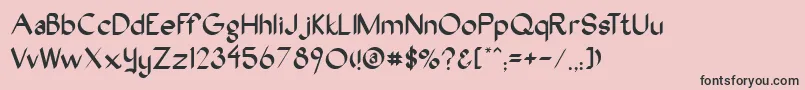 Oakwood Font – Black Fonts on Pink Background