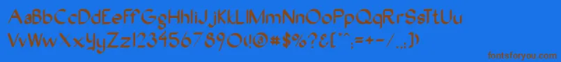 Oakwood Font – Brown Fonts on Blue Background