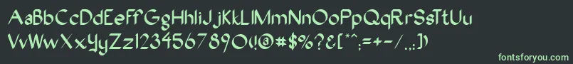 Oakwood Font – Green Fonts on Black Background