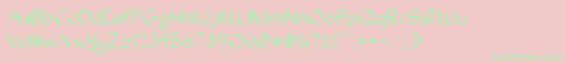 Oakwood Font – Green Fonts on Pink Background