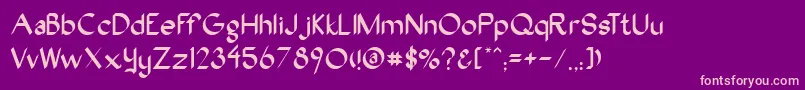 Oakwood Font – Pink Fonts on Purple Background