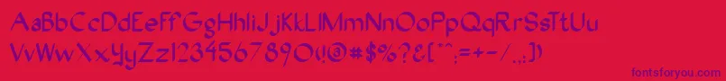 Oakwood Font – Purple Fonts on Red Background
