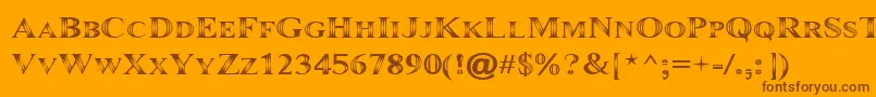 Maranall Font – Brown Fonts on Orange Background