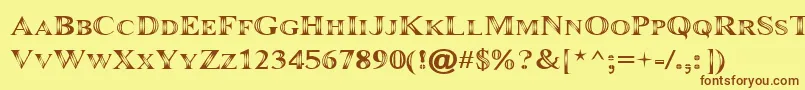 Maranall Font – Brown Fonts on Yellow Background