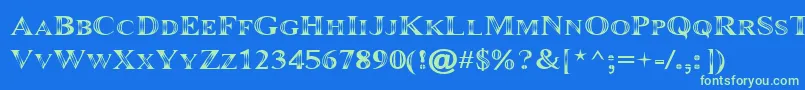 Maranall Font – Green Fonts on Blue Background