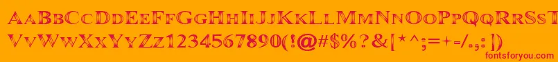 Maranall Font – Red Fonts on Orange Background