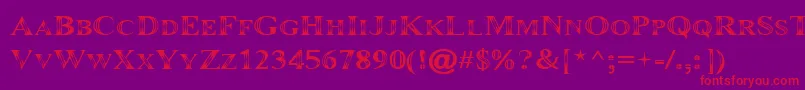 フォントMaranall – 紫の背景に赤い文字
