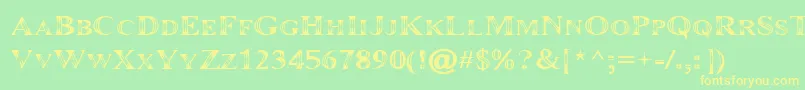 Maranall Font – Yellow Fonts on Green Background