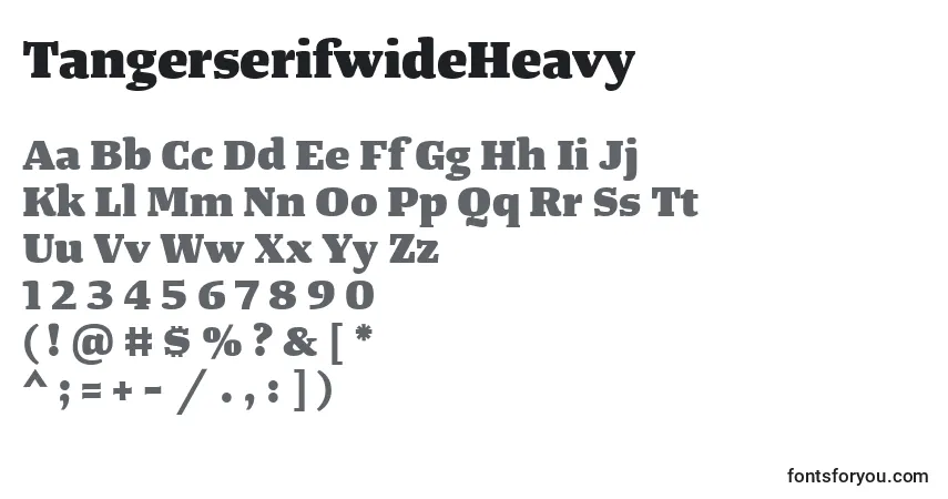 Schriftart TangerserifwideHeavy – Alphabet, Zahlen, spezielle Symbole