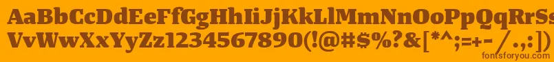 TangerserifwideHeavy Font – Brown Fonts on Orange Background