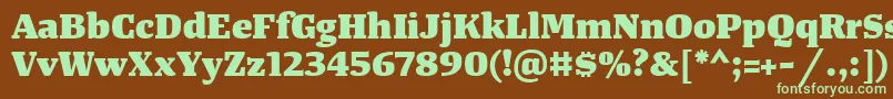 TangerserifwideHeavy Font – Green Fonts on Brown Background