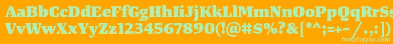 TangerserifwideHeavy-Schriftart – Grüne Schriften auf orangefarbenem Hintergrund