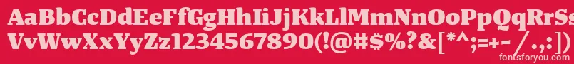 TangerserifwideHeavy Font – Pink Fonts on Red Background