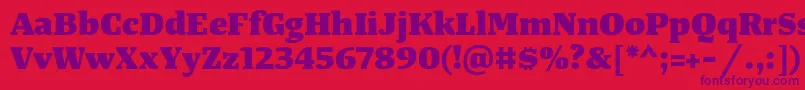 TangerserifwideHeavy Font – Purple Fonts on Red Background