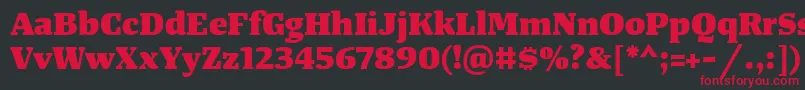 TangerserifwideHeavy Font – Red Fonts on Black Background