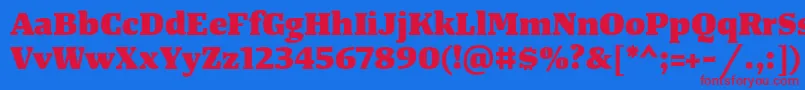 TangerserifwideHeavy Font – Red Fonts on Blue Background