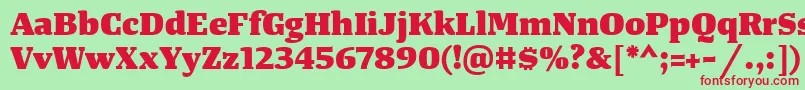 TangerserifwideHeavy Font – Red Fonts on Green Background