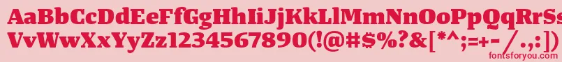 TangerserifwideHeavy Font – Red Fonts on Pink Background