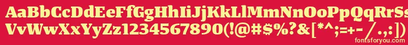 TangerserifwideHeavy Font – Yellow Fonts on Red Background