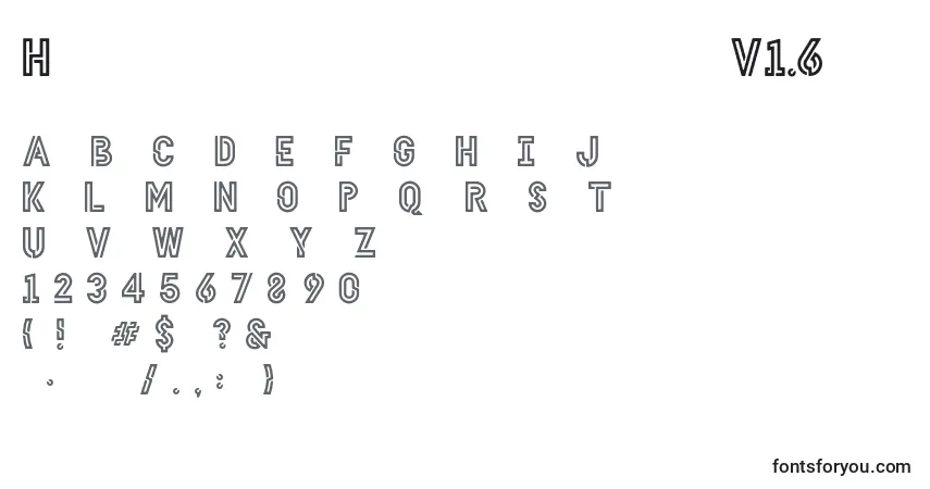 Schriftart HellodenverdisplayboldV1.6 (56330) – Alphabet, Zahlen, spezielle Symbole
