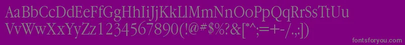 Weitere Informationen zur GaramondnarrowattNormal-Schriftart GaramondnarrowattNormal-Schriftart – Graue Schriften auf violettem Hintergrund