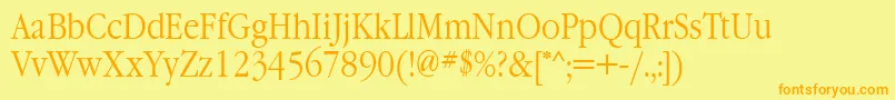 GaramondnarrowattNormal Font – Orange Fonts on Yellow Background