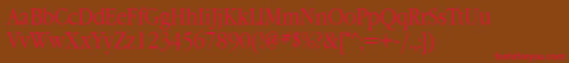 GaramondnarrowattNormal-Schriftart – Rote Schriften auf braunem Hintergrund
