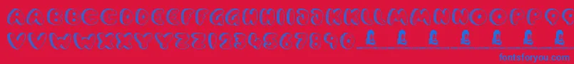 CookieDough-Schriftart – Blaue Schriften auf rotem Hintergrund