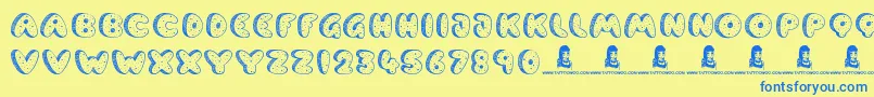 CookieDough Font – Blue Fonts on Yellow Background