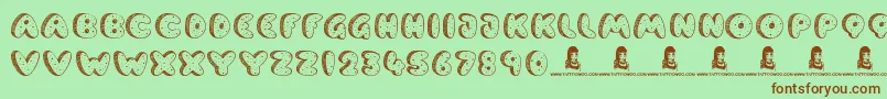 CookieDough Font – Brown Fonts on Green Background