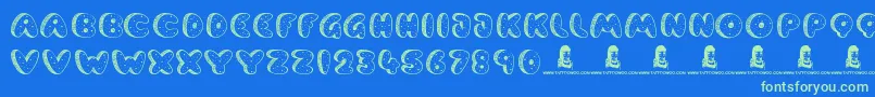 CookieDough Font – Green Fonts on Blue Background