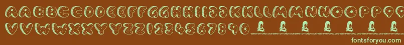 CookieDough Font – Green Fonts on Brown Background