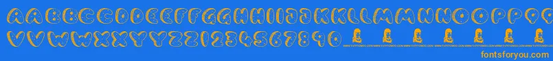 CookieDough Font – Orange Fonts on Blue Background