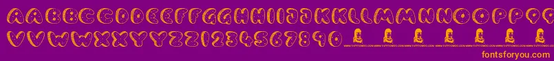 CookieDough-Schriftart – Orangefarbene Schriften auf violettem Hintergrund